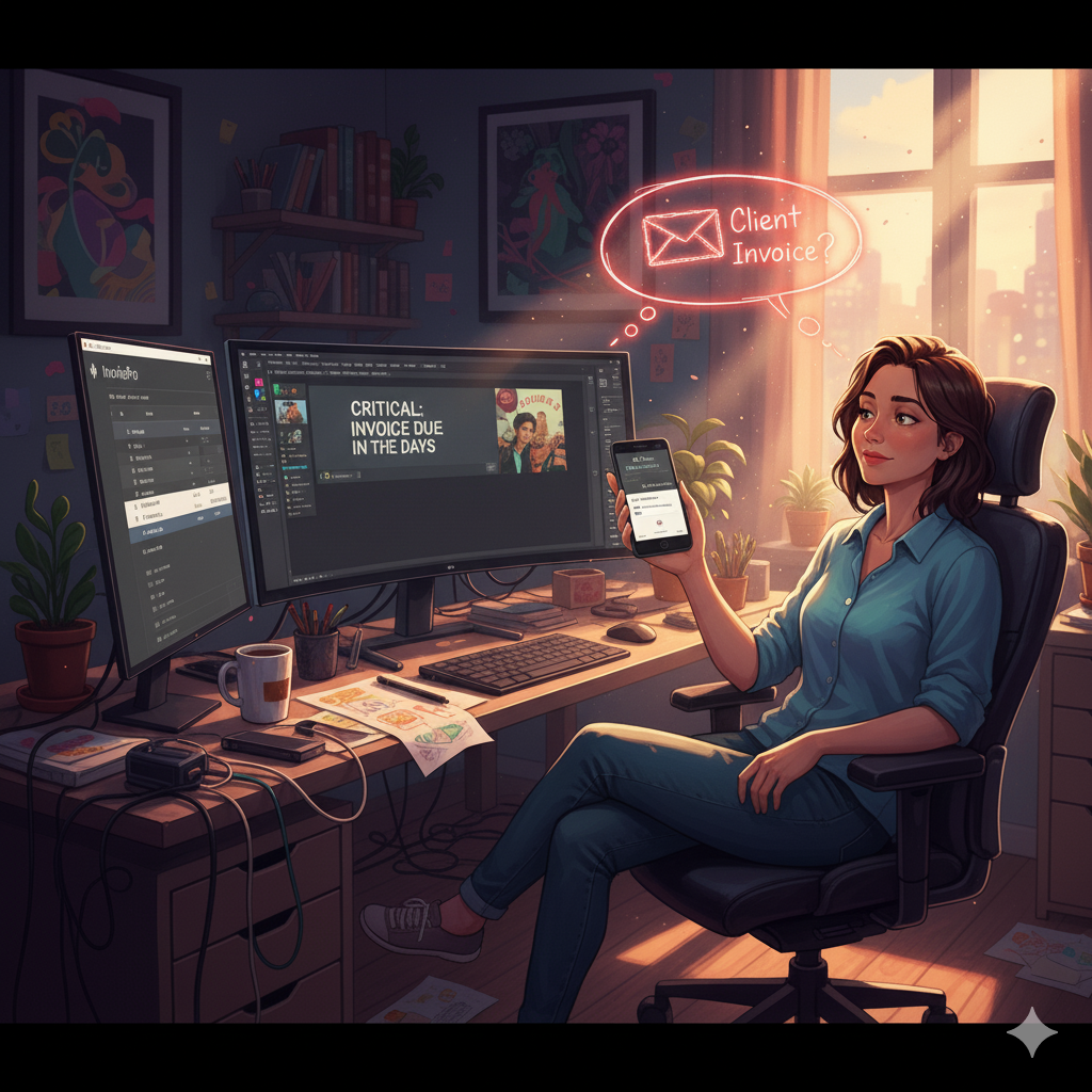 Panel 2: Maria opening AxonFlow to add a task