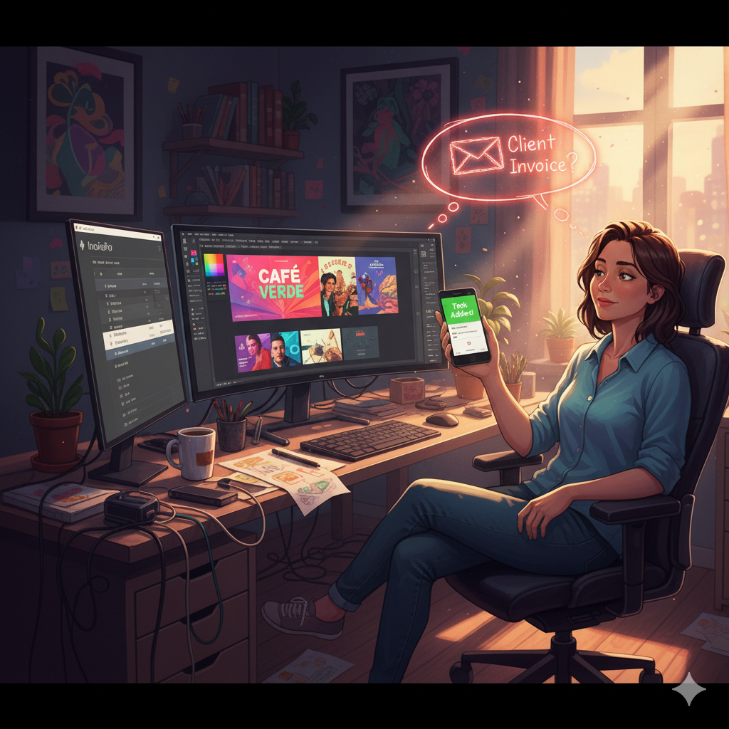 Panel 3: The task is added quickly and simply